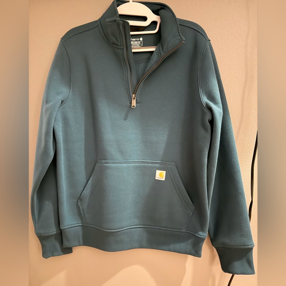Carhartt Women's Teal Half-Zip Sweatshirt